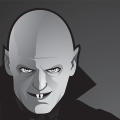 Vampire in Black and White (Close-up)