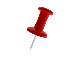 red pushpin isolated