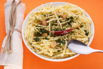 Pasta with fresh herbs and chili
