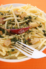 Pasta with fresh herbs and chili