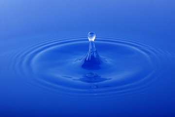 Waterdrop falling into water