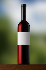 Rotweinflasche auf Soft Hintergrund