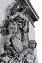 Sculpture on arc of triumph in Paris