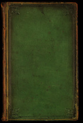 Old book cover. Dark green with gold