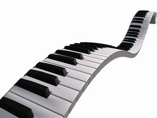 3d Piano keyboard floating