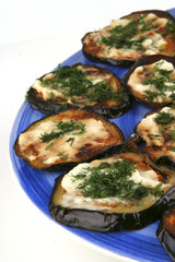 served grilled egg plant