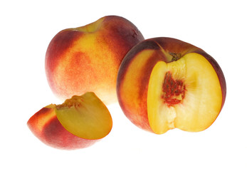 peaches isolated on white