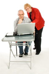 CEO is giving her male assistence a compliment