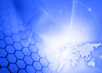 world map technology style