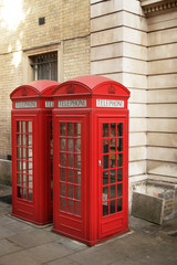 Fototapeta premium Red phone boothes