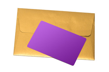 envelope with congratulatory card isolated on white background