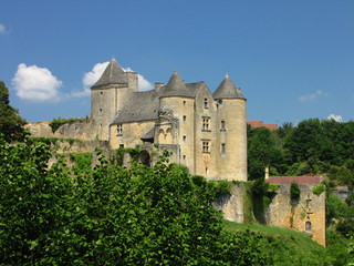 Fototapeta na wymiar Salignac i jego zamek; Périgord, Limousin,