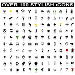 Over 100 Stylish Icons with Shadow Reflections