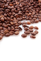 Coffee beans on white background