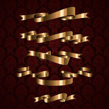 Golden royal design ribbon element
