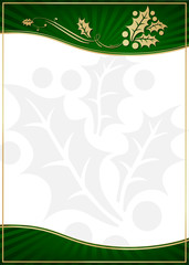 Exotic Green Holly Adorned Gift Card or Label