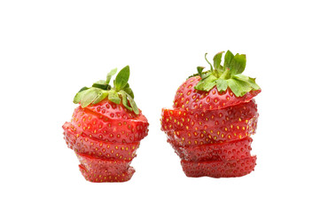 Cut strawberries.
