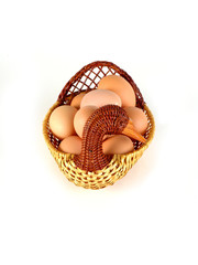 Naklejka premium eggs in mother duck branch basket nb.3
