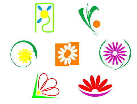 Set of flowers icons