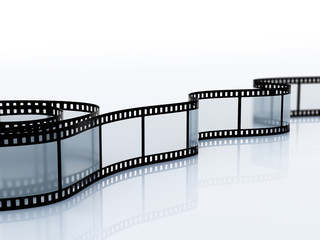 35mm empty film srip isolated on white