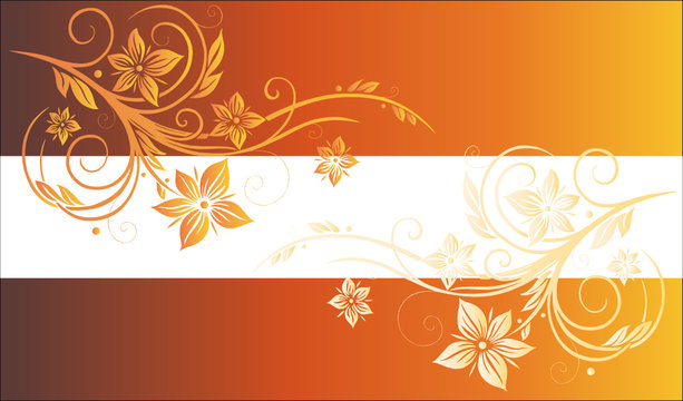 Blumen, Ranke, Hintergrund, floral, orange