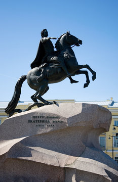The Bronze Horseman monument. Saint-Petersburg, Russia