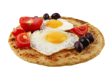 fried eggs on pancake