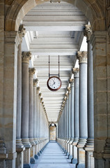 Classical style colonnade in Karlovy Vary, Czech Republic © sborisov