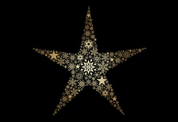 Gold Star on a black Background