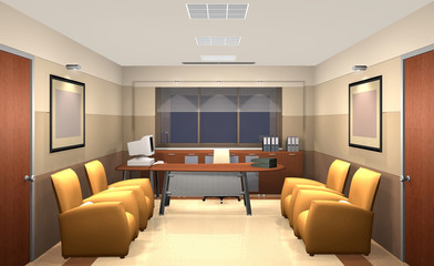 3D rendering of an office interior