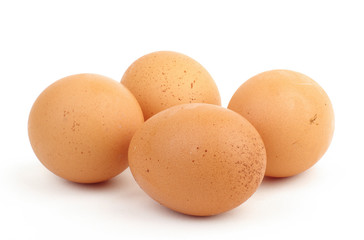 Four eggs isolated