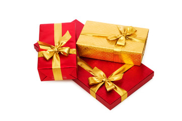 Gift boxes isolated on the white background