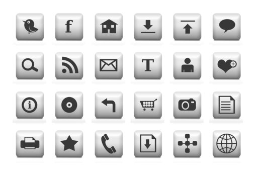 Clean web icons white.