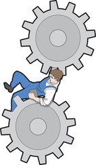 worker on gear