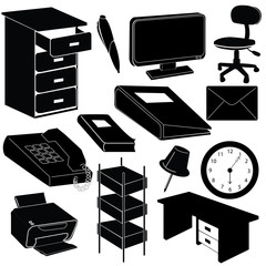 office silhouettes items