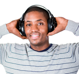 young adult listening to music