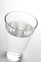 Glass with clear cool water