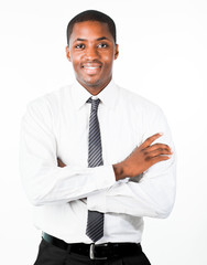 Handsome businessman with folded arms