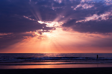 Naklejka premium Sunset on the beach