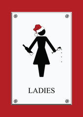 Festive Christmas Ladies Restroom Sign