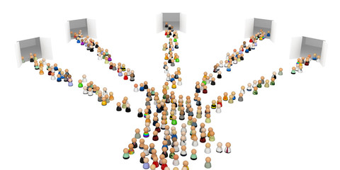 Cartoon Crowd, 5 Gates