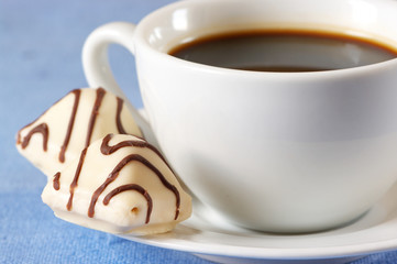 White chocolates and coffee