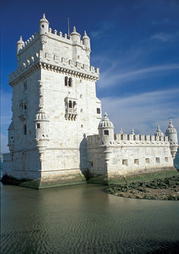Torre De Belem fort on the river in Lisbon, Portugal