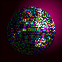 Vector multy-colored disco ball