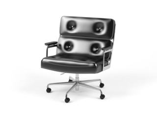 Black business armchair isolated on a white background. 3d render