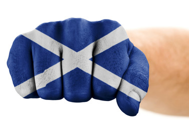 fist with schotish flag
