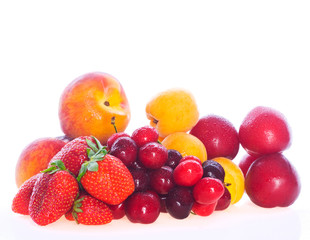 fresh fruits and berry. isolated on  white background