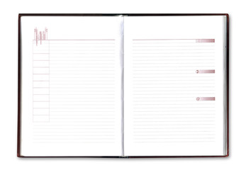 diary or organizer with blank pages