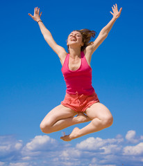 Active girl on a beach