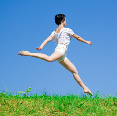 Active girl on a beach